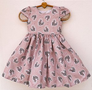 Vestido infantil Coleção Como Criança - Coração de onça