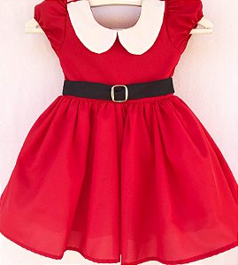 Vestido infantil Especial Natal -  Mamãe Noel Vermelho