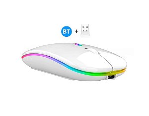 Mouse Wireless Bluetooth RGB Gamer Trabalho Recarregavel