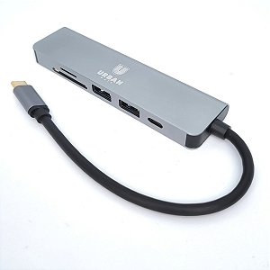 HUB 6 em 1 Notebook USB 3.0 HDMI 4k TFSD USB-C PD Urban Gate