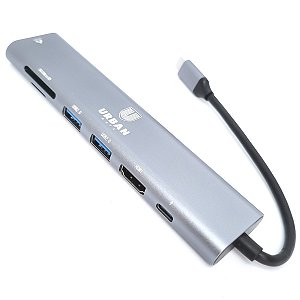 HUB 7 em 1 Mac Pro HDMI RJ45 Gigabit USB-C MicroSD Urban Gate