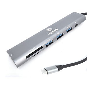HUB 7 em 1 Mac Pro HDMI 4K USB-C MicroSD Urban Gate