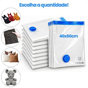 Kit Sacos a Vácuo 40x60cm Organizador de Mochila Bolsa Roupas Pelúcias