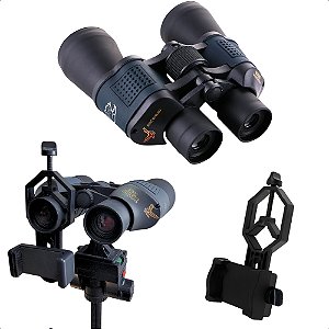 Binóculo Profissional Longo Alcance Zoom 80x80 Até 16km com Suporte Para Celular