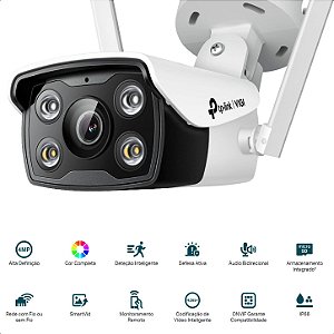 Câmera IP Externa VIGI C340-W 4MP Com Infravermelho Colorida Full-Color WI-FI (Lente 4MM) BULLET TPN0419