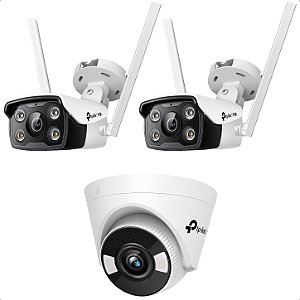 KIT Wi-FI Residencial 2 Un Câmera Externa C340-W 4MP + 1 Un Câmera Interna C440-W 4MP