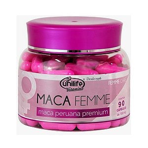 MACA PERUANA FEMME UNILIFE CONTENDO 90 CÁPSULAS DE 550MG