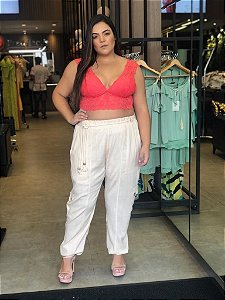 Body Plus Size com Renda Coral - Just Plus Size