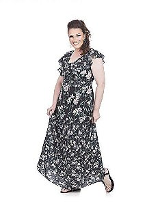 Vestido Longo Floral Plus Size