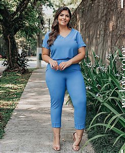 Camisa Jeans Plus Size Renata 44 - Just Plus Size