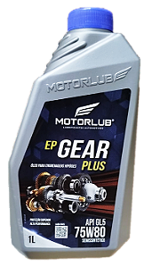 Motorlub Gear EP Plus 75W80 API GL5 - Semi Sintético ( 12 X 1 Lt )