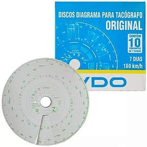 Disco Tacógrafo Semanal VDO 180 km/h ( Vans ) - Homologado