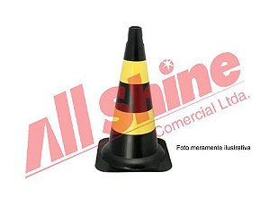 Cone para Sinalização Preto e Amarelo ( 50 cm )