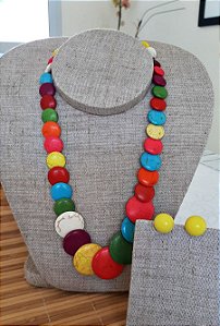 Colar e Brinco Colors 💙 💚 💛 🧡 💜 ✨