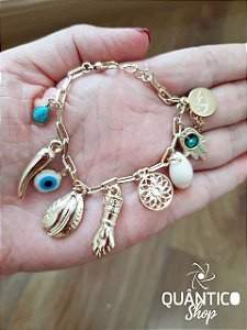 Pulseira Patuá - Figa, Hamsá, Búzios, Olho Grego, Pimenta