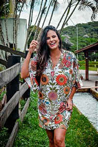 Vestido Girassol em Suplex - Modelo Kimono