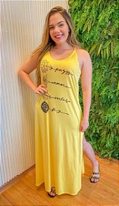 Vestido Longo - Saída de praia Paz, amor, sorte, fé