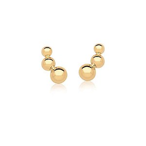BRINCO EAR CUFF COM TRÊS ESFERAS LISAS