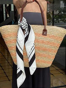 LENÇO TOQUE DE SEDA 90 CM BRANCO GEOMÉTRICO