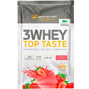 3 WHEY TOP TASTE DISPLAY SACHE MORANGO BODY ACTION