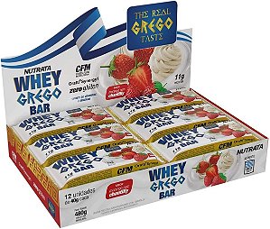 BARRA WHEY GREGO NUTRATA MORANGO CHANTILLY 40G C/12 UND