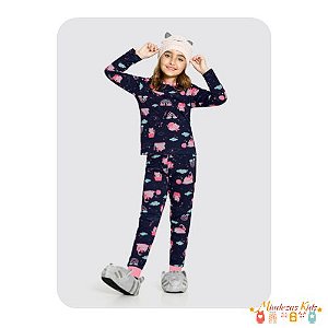 Pijama Em Meia Malha Penteada Alakazoo blk23k