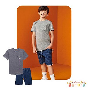 Conjunto de camiseta e bermuda jeans Johnny Fox