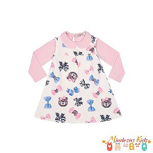 Conjunto Vestido e Body Ursinhas Le Petit Kukiê Baby blk23K