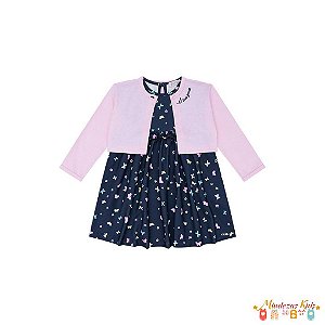 Vestido em Fly Tech e Bolero em malha Le Petit Kukie Baby blk23k