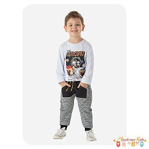 Conjunto de camiseta e calça de moletom The Astrodogs By Gus blk23k