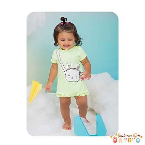 Macacão manga curta em contton Le Petit Kukiê Baby blk23k