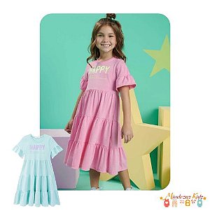 Vestido Midi Com Camadas Em Meia Malha Infanti