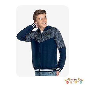 Jaqueta com capuz em moletom felpado Angerô BLK24