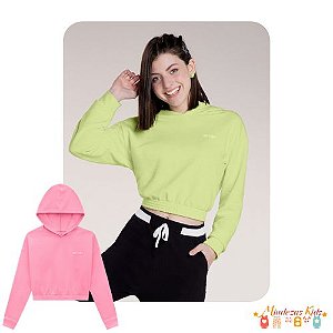 Blusão de moletom cropped com capuz Hits