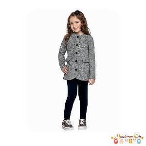 Conjunto de casaco em tweed e legging em molecotton Angerô