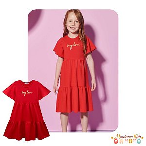 Vestido vermelho em molevisco Kukiê My Love
