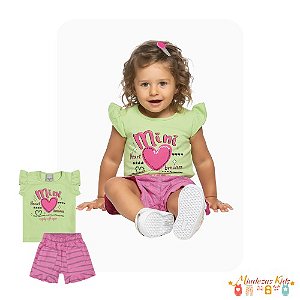 Conjunto de blusa e shorts em moletinho viena Angerô - BLK24