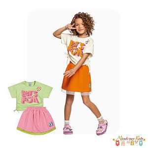 Conjunto de blusa em cotton e saia Angerô - BLK24