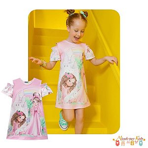 Vestido em fly tech Kukiê Princesas blk23k