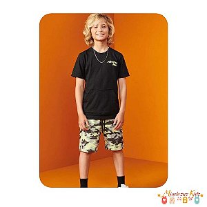 Conjunto de camiseta em meia malha e bermuda em molecotton behinds stretch Johnny Fox