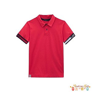 Camisa polo em meia malha vermelha Luc.boo básicos