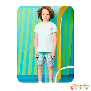 Conjunto de camiseta em meia malha e bermuda em nylon bora Luc.boo blk23k