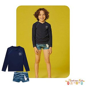 Conjunto de camiseta e sunga em malha UV com proteção UV 50+ Luc.boo beachwear