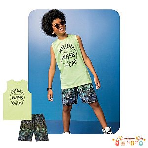 Conjunto de regata em meia malha e bermuda em nylon bora Johnny Fox