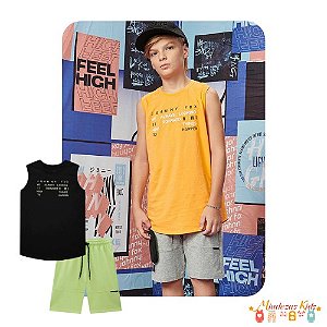 Conjunto de regata em meia malha e bermuda em molevisco Johnny Fox