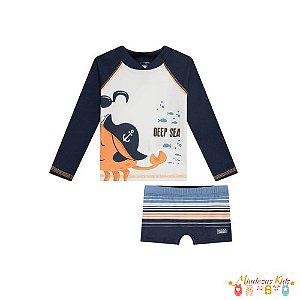 Conjunto de camiseta em malha UV dry com proteção UV 50+ Luc.boo