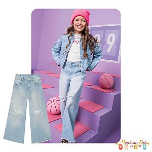 Calça wide leg em jeans arkansas Infanti