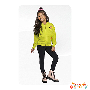 Conjunto de blusão em matelasse e legging cotton Angero BLK24