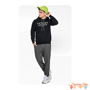 Conjunto de blusão e calça em moletom felpado Angero