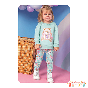 Conjunto de blusão em moletom com pelúcia e calça em termoskin peluciado Infanti